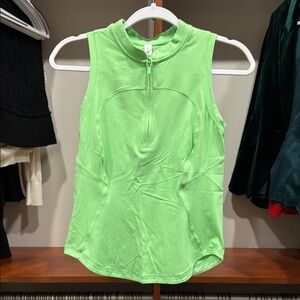 Lululemon Front Zip Mock Neck Tennis tank top Scream Green Size 4